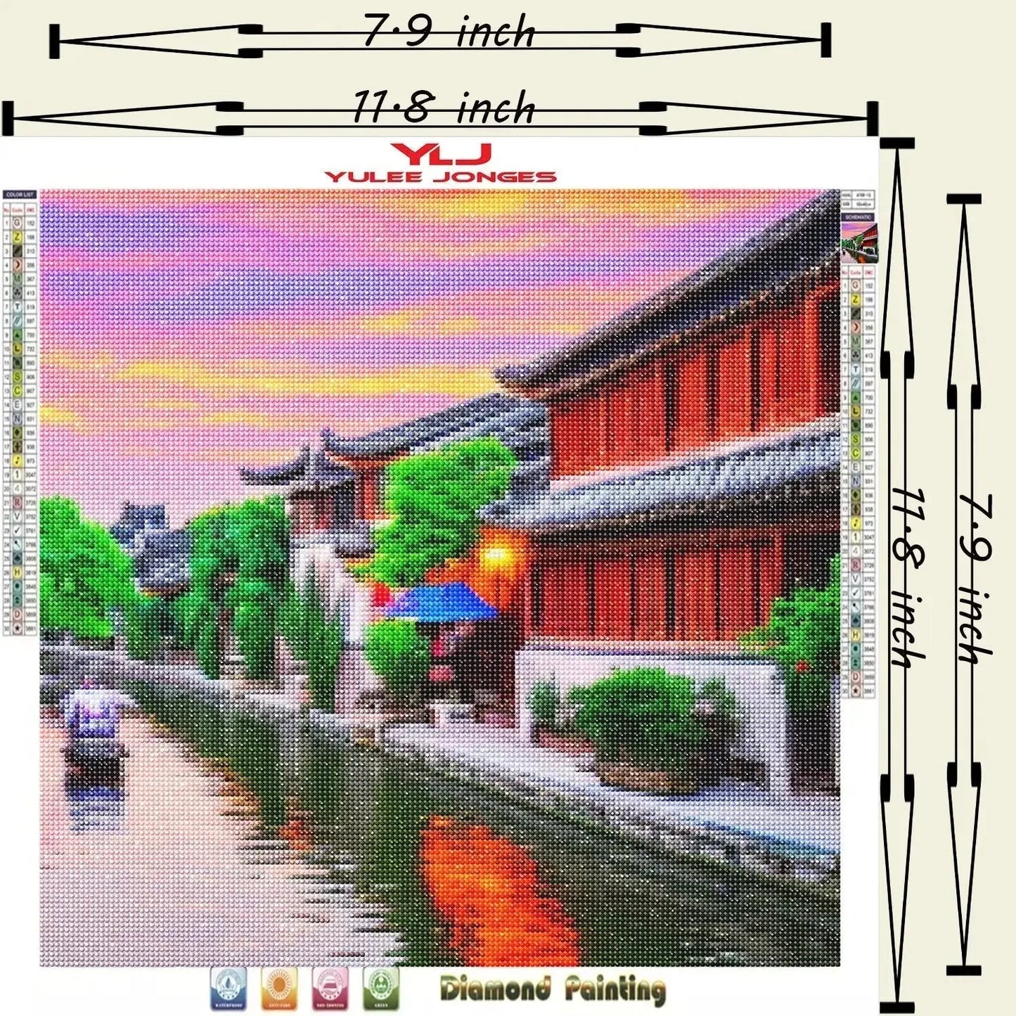 Chinese Village at the River - YLJ Premium Diamond Painting Kit - YLJ Art Shop