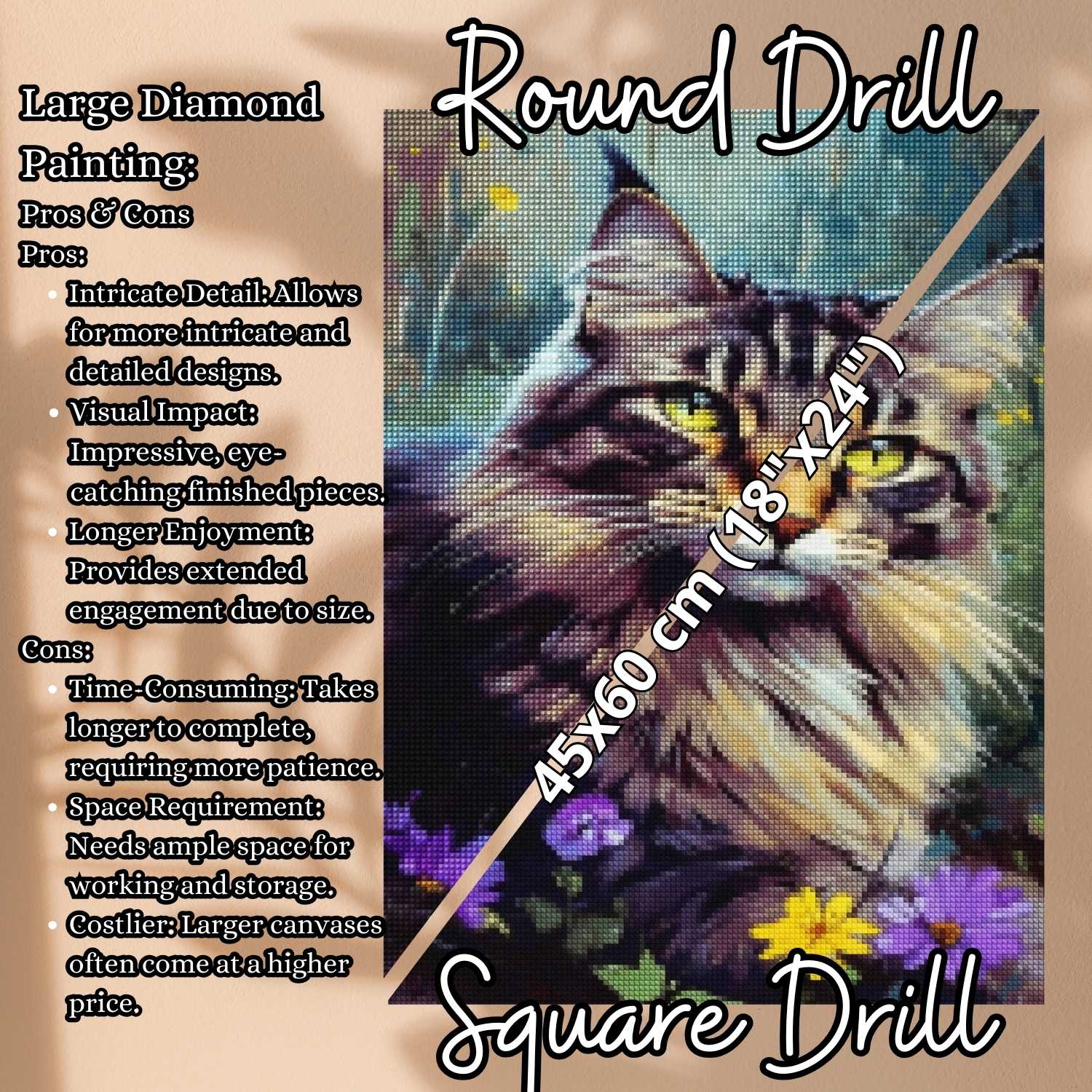 Contrast Coon Cat Symphony - Cat Diamond Painting Kit - YLJ Art Shop - YLJ Art Shop