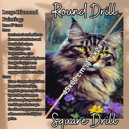 Contrast Coon Cat Symphony - Cat Diamond Painting Kit - YLJ Art Shop - YLJ Art Shop