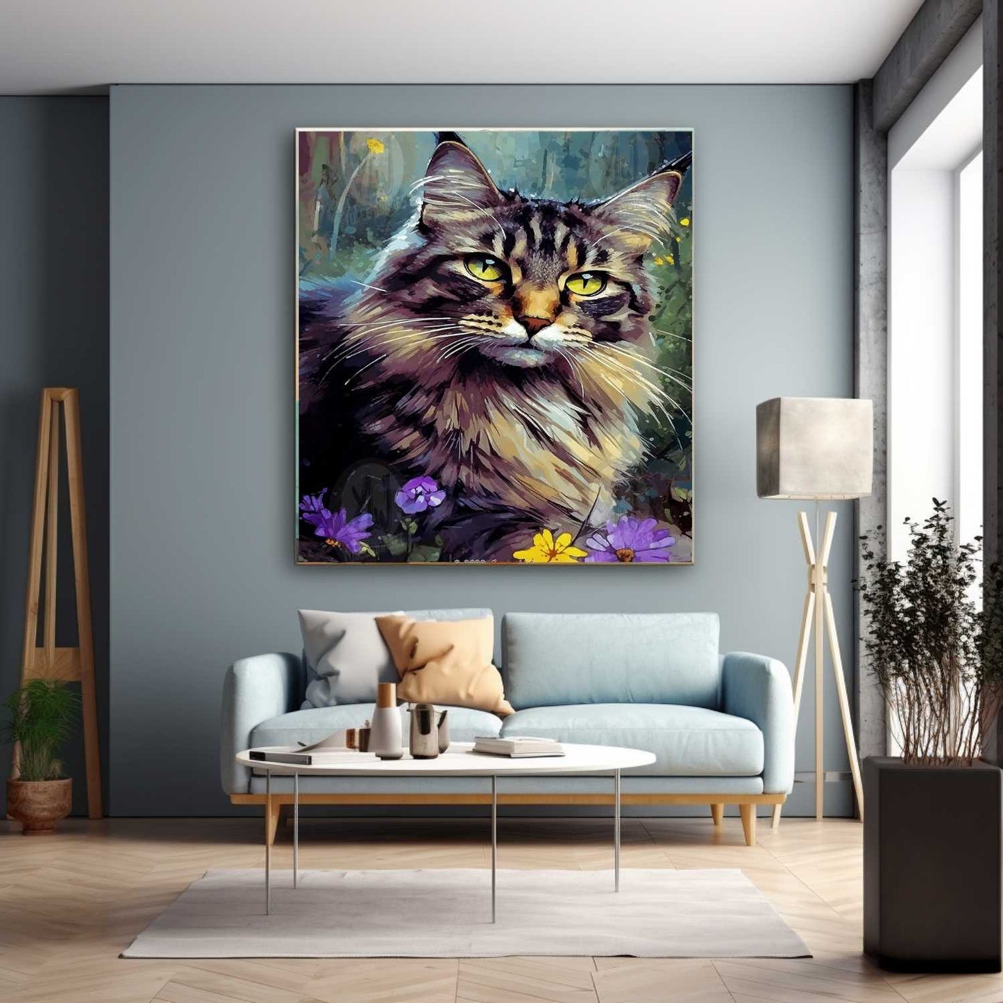 Contrast Coon Cat Symphony - Cat Diamond Painting Kit - YLJ Art Shop - YLJ Art Shop