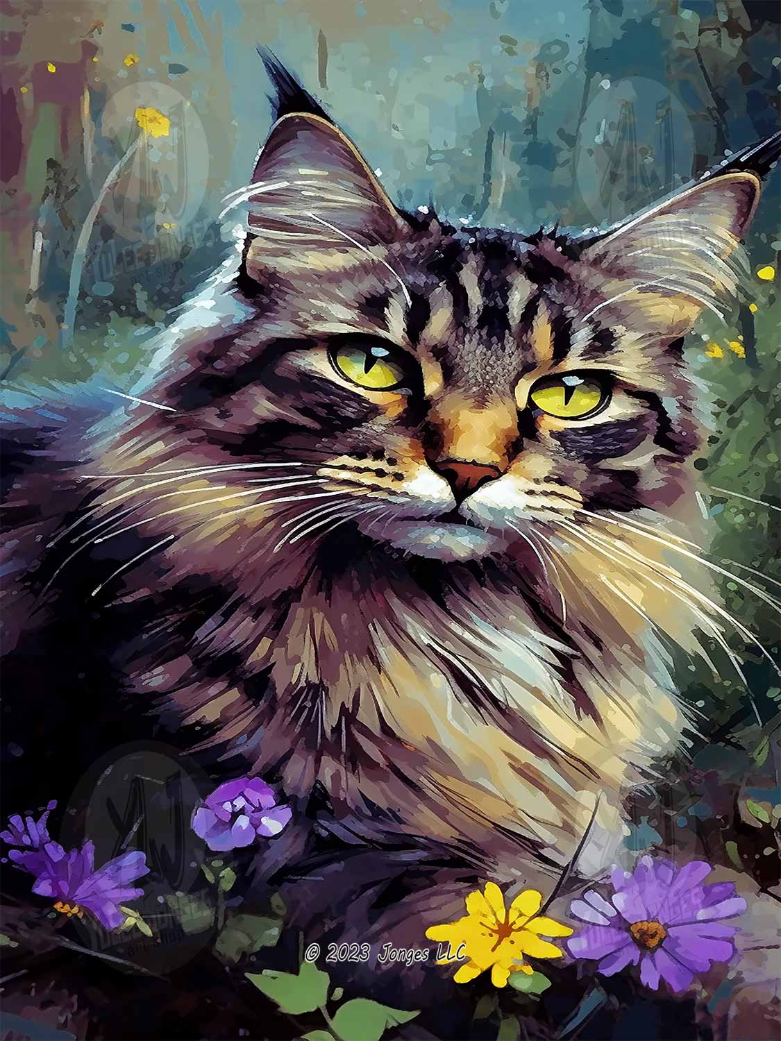 Contrast Coon Cat Symphony - Cat Diamond Painting Kit - YLJ Art Shop - YLJ Art Shop