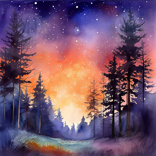 Cosmic Nightfall - Landscape Diamond Painting Kit - YLJ Art Shop - YLJ Art Shop