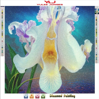 Enchanting White Orchid Blue Sky - Flower Diamond Painting Kit - YLJ Art Shop - YLJ Art Shop