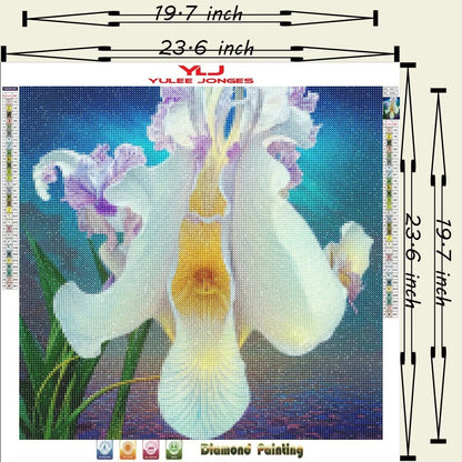 Enchanting White Orchid Blue Sky - Flower Diamond Painting Kit - YLJ Art Shop - YLJ Art Shop