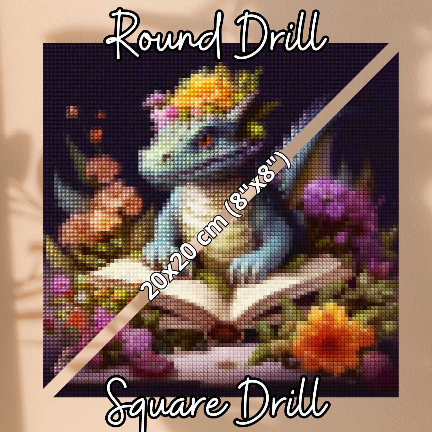 Floral Dragon Tales - Dragon Diamond Painting Kit - YLJ Art Shop - YLJ Art Shop