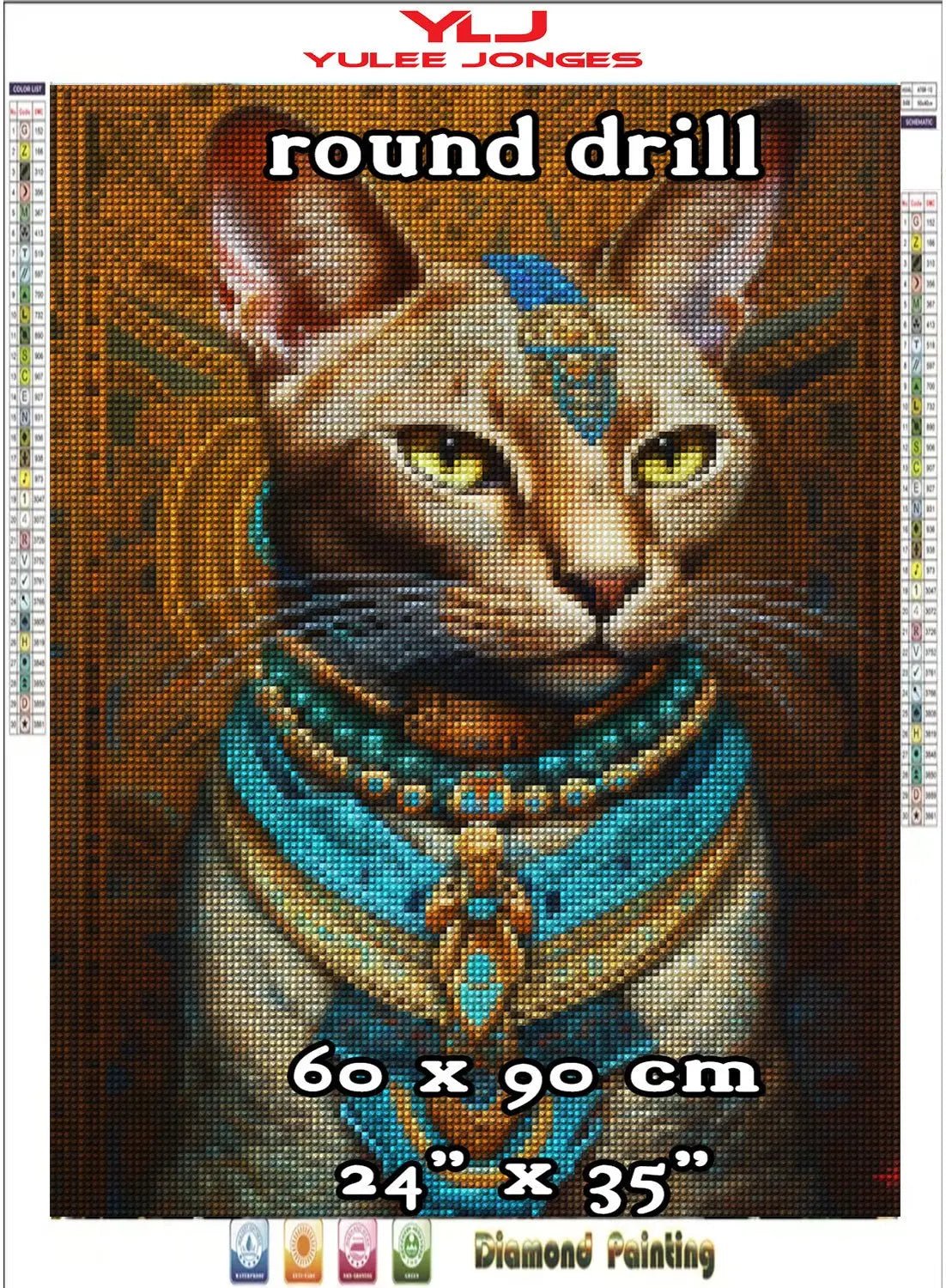 Golden Sphinx - Egyptian Cat Diamond Painting Kit - YLJ Art Shop - YLJ Art Shop