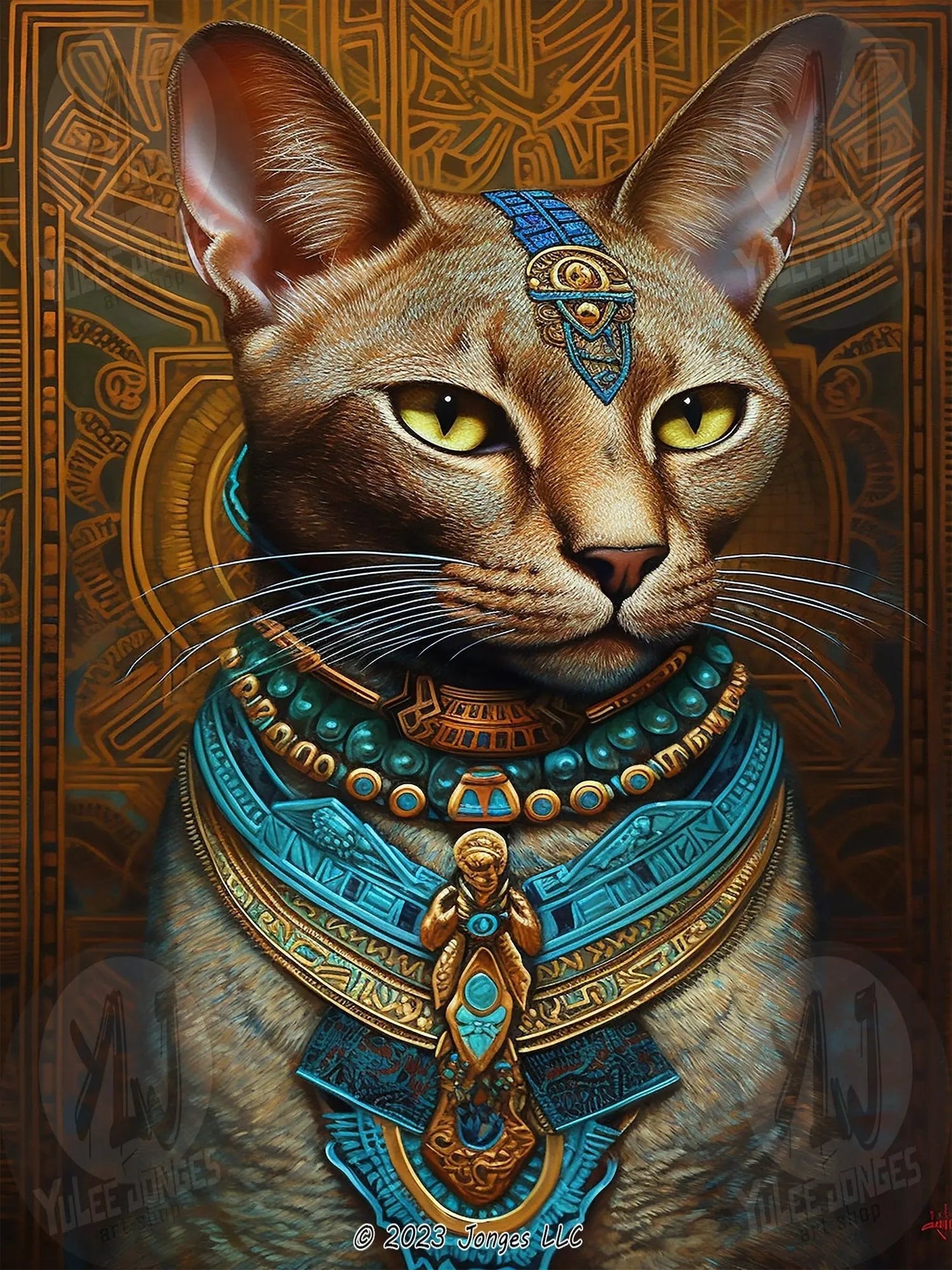 Golden Sphinx - Egyptian Cat Diamond Painting Kit - YLJ Art Shop - YLJ Art Shop