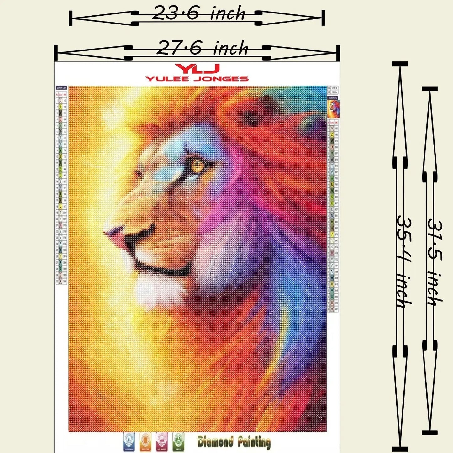 Long Mane Lion - Full Drill Diamond Painting Kit - YLJ Art Shop - YLJ Art Shop