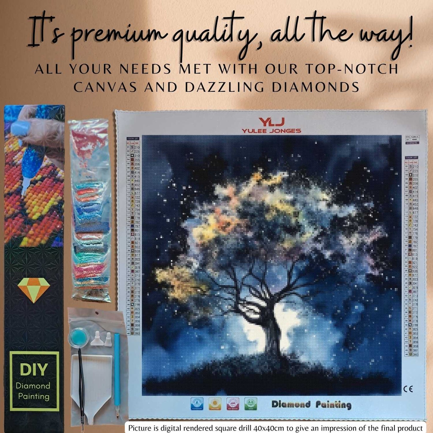 Midnight Arboreal Dreams - Landscape Diamond Painting Kit - YLJ Art Shop - YLJ Art Shop