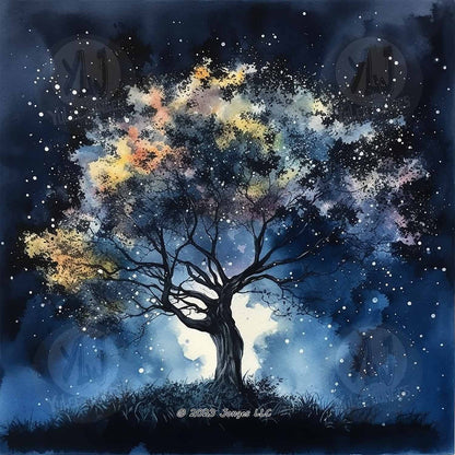 Midnight Arboreal Dreams - Landscape Diamond Painting Kit - YLJ Art Shop - YLJ Art Shop