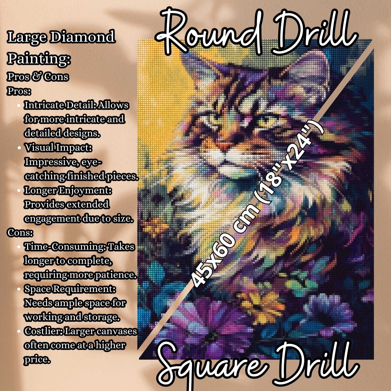 Neo Coon Cat Serenade - Cat Diamond Painting Kit - YLJ Art Shop - YLJ Art Shop