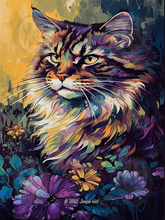 Neo Coon Cat Serenade - Cat Diamond Painting Kit - YLJ Art Shop - YLJ Art Shop