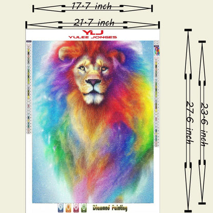 Rainbow Fire Mane Lion - Full Drill Diamond Painting Kit - YLJ Art Shop - YLJ Art Shop