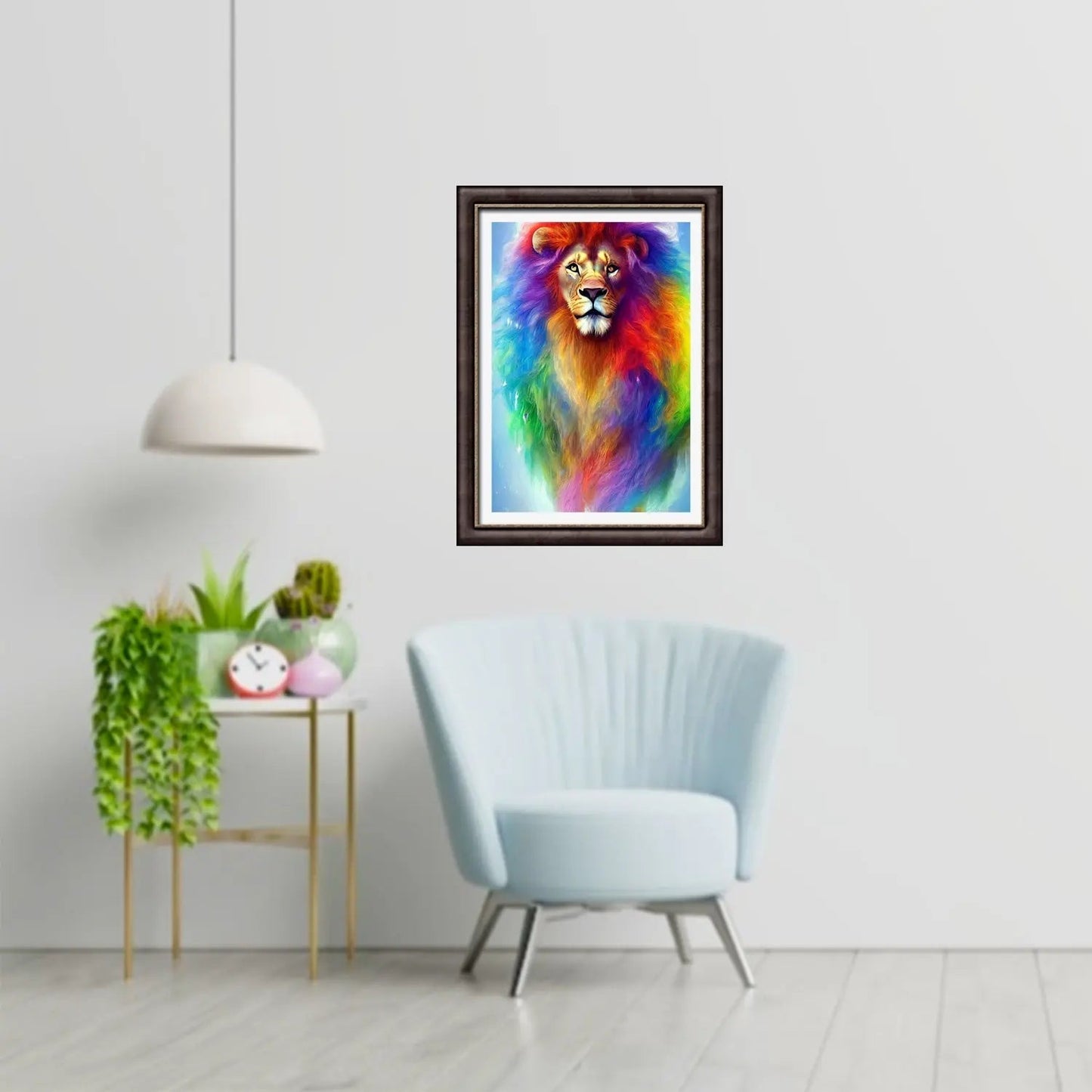 Rainbow Fire Mane Lion - Full Drill Diamond Painting Kit - YLJ Art Shop - YLJ Art Shop