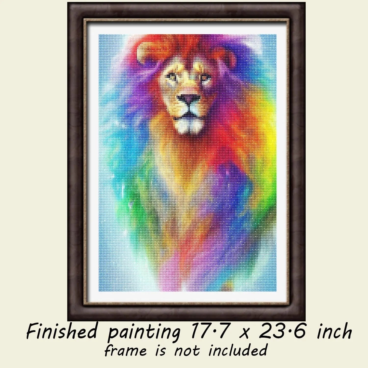 Rainbow Fire Mane Lion - Full Drill Diamond Painting Kit - YLJ Art Shop - YLJ Art Shop