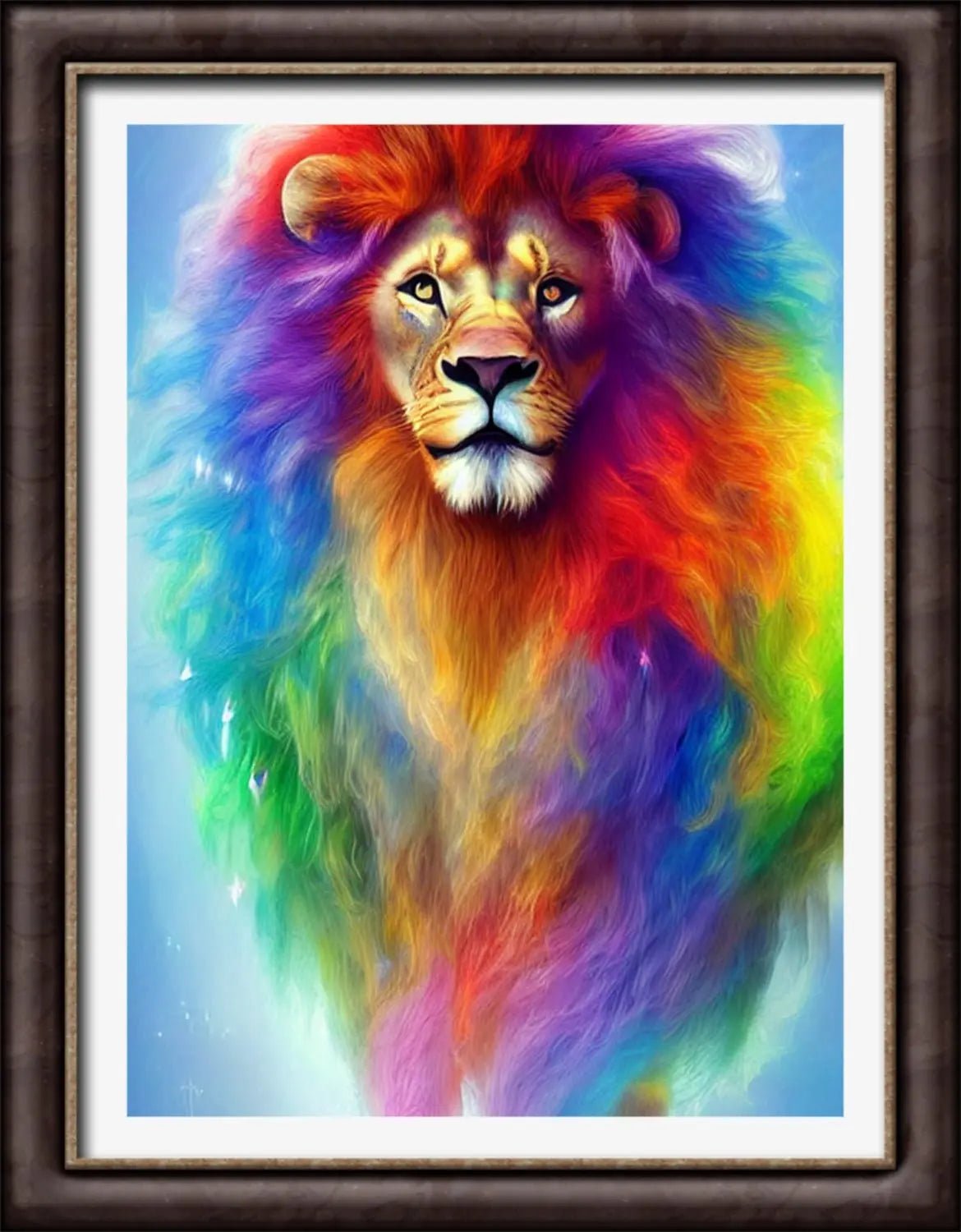 Rainbow Fire Mane Lion - Full Drill Diamond Painting Kit - YLJ Art Shop - YLJ Art Shop