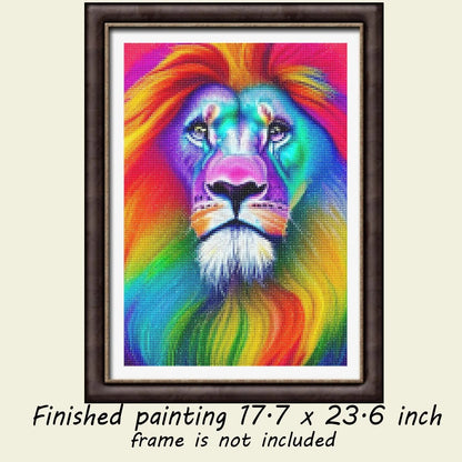 Rainbow Lion Portrait - Lion Diamond Painting Kit - YLJ Art Shop - YLJ Art Shop