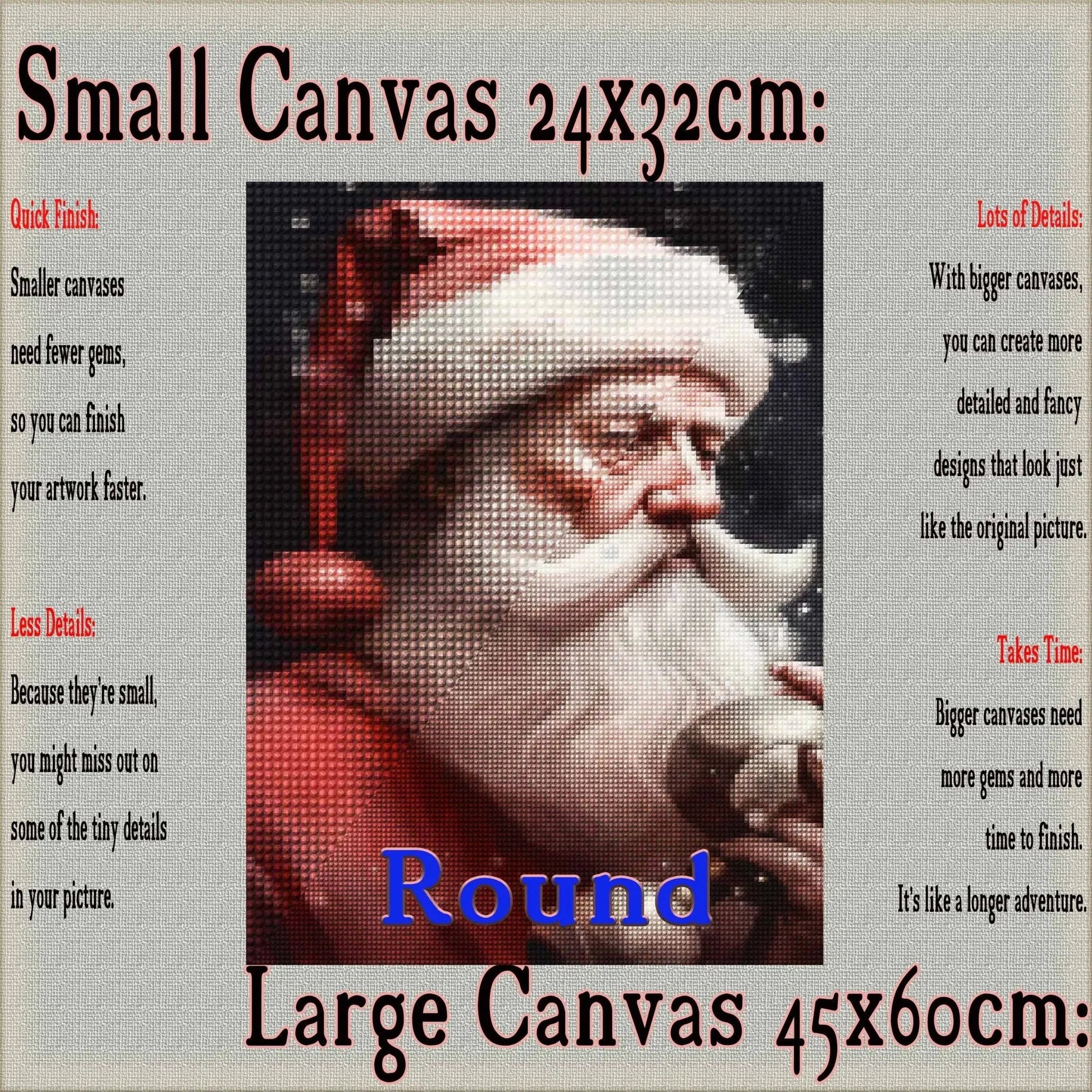 Santa's Twinkling Portrait - Christmas Diamond Painting Kits - YLJ Art Shop - YLJ Art Shop