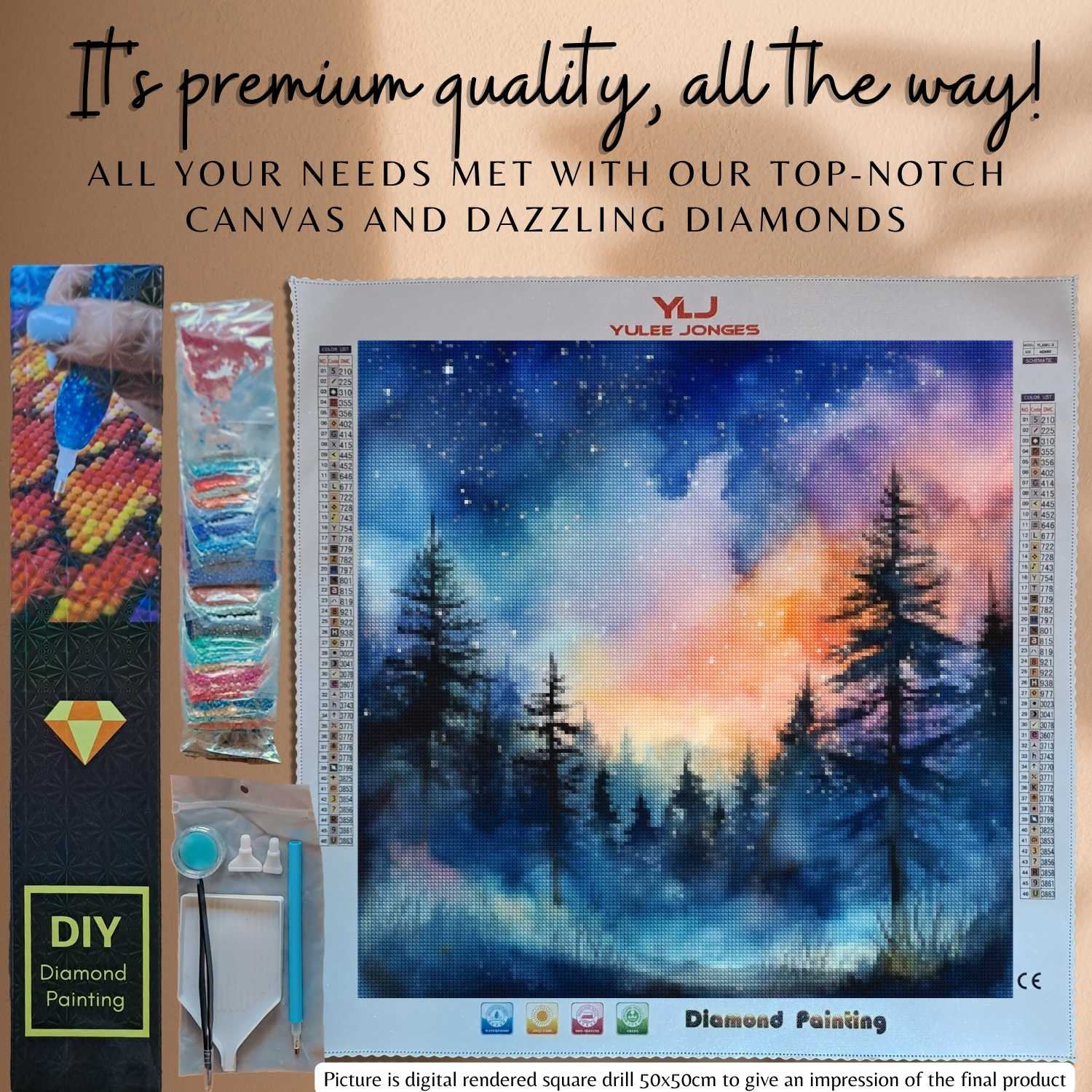 Starry Pines - Landscape Diamond Painting Kit - YLJ Art Shop - YLJ Art Shop