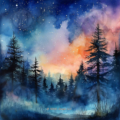 Starry Pines - Landscape Diamond Painting Kit - YLJ Art Shop - YLJ Art Shop