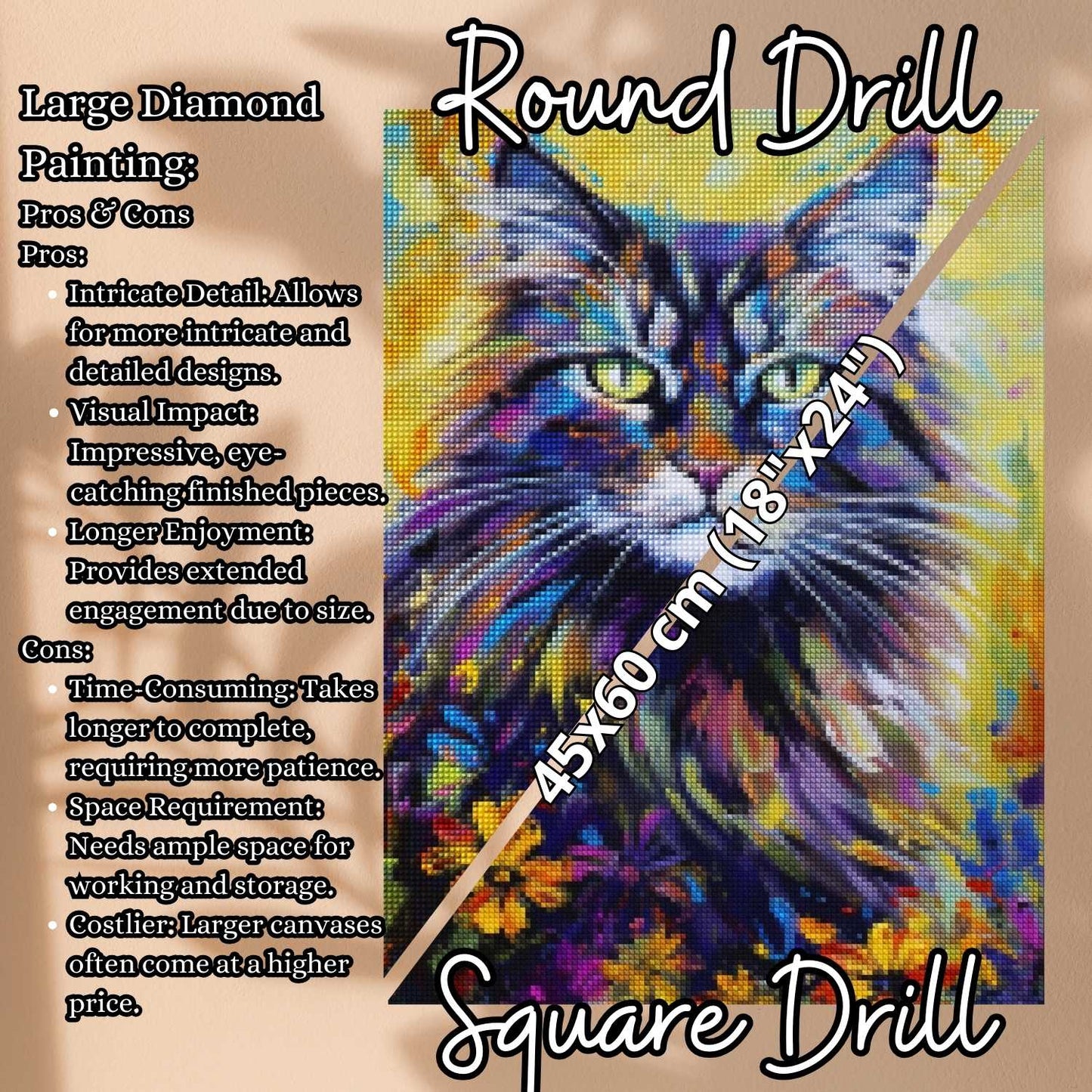 Sunlit Feline Melody - Cat Diamond Painting Kit - YLJ Art Shop - YLJ Art Shop