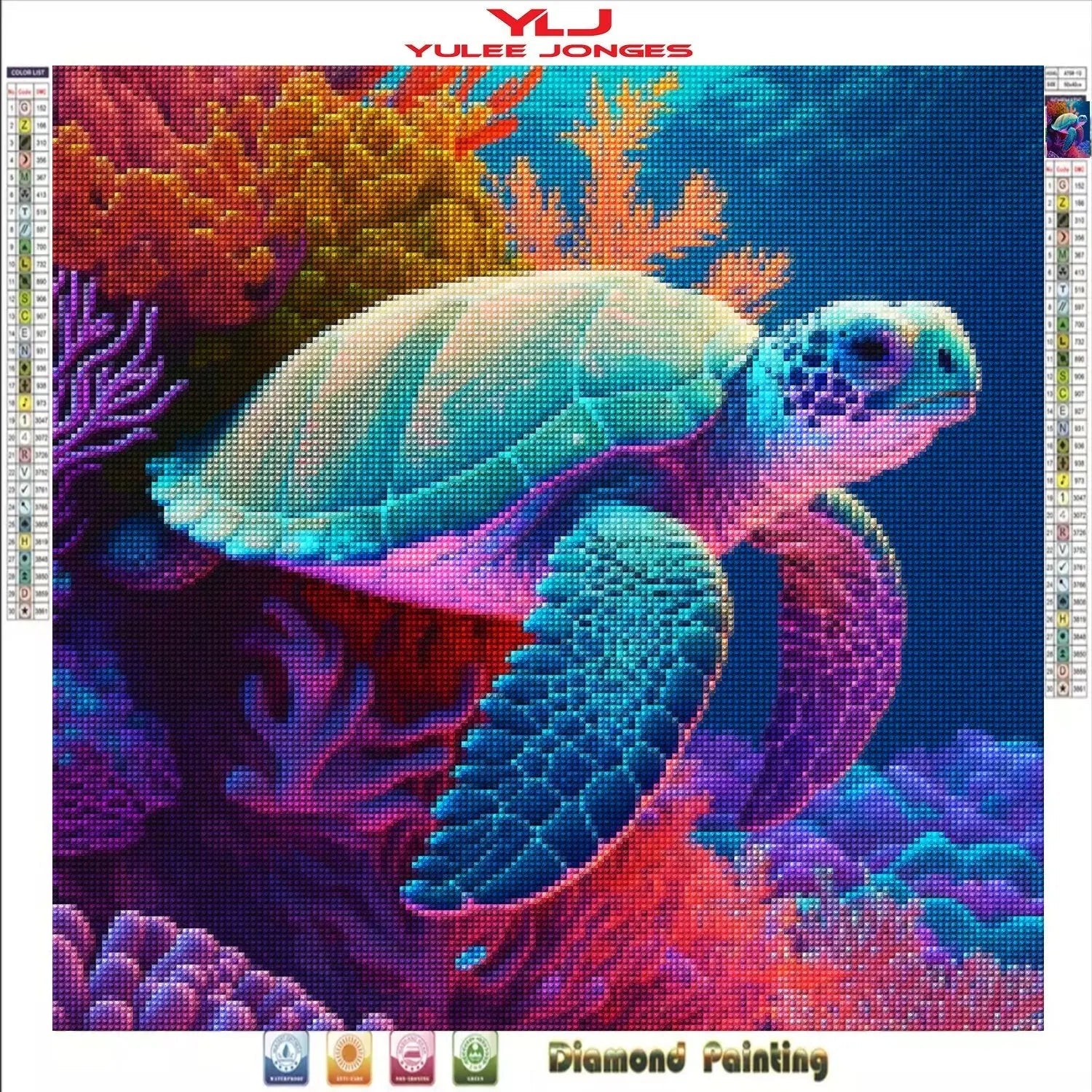 Turtley Awesome - Turtle Diamond Painting Kit - YLJ Art Shop - YLJ Art Shop